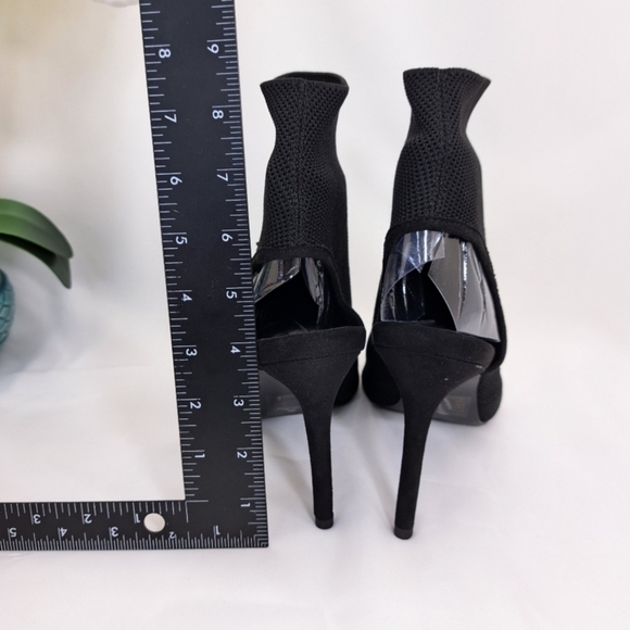 Bar lll Nillaf Fabric Peep Toe Women's Black Boots Size 10M - Picture 12 of 14